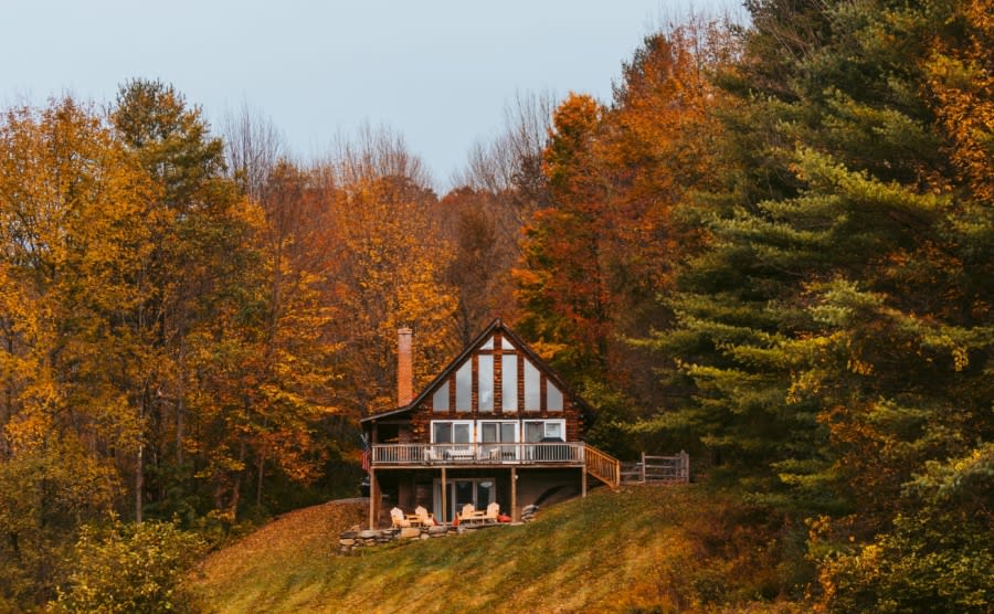An old chalet in the woods