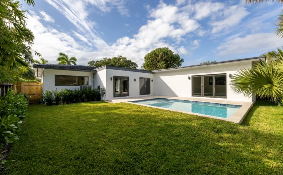 A new build home with a pool