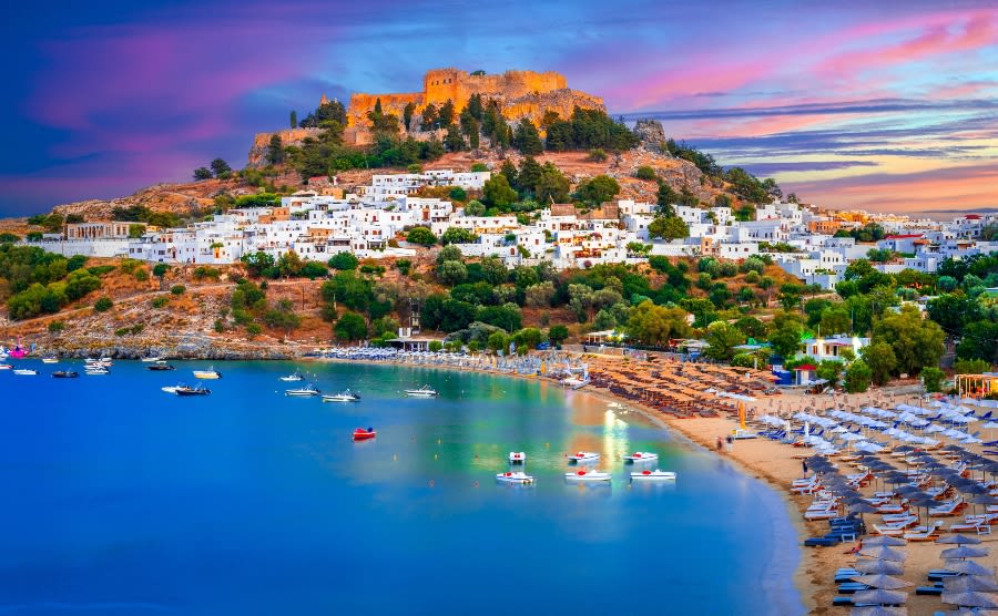 Lindos city on Rhodes island, Greece