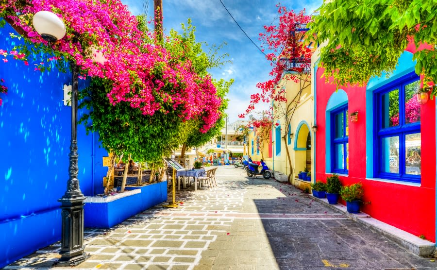 Colourful houses in Kos