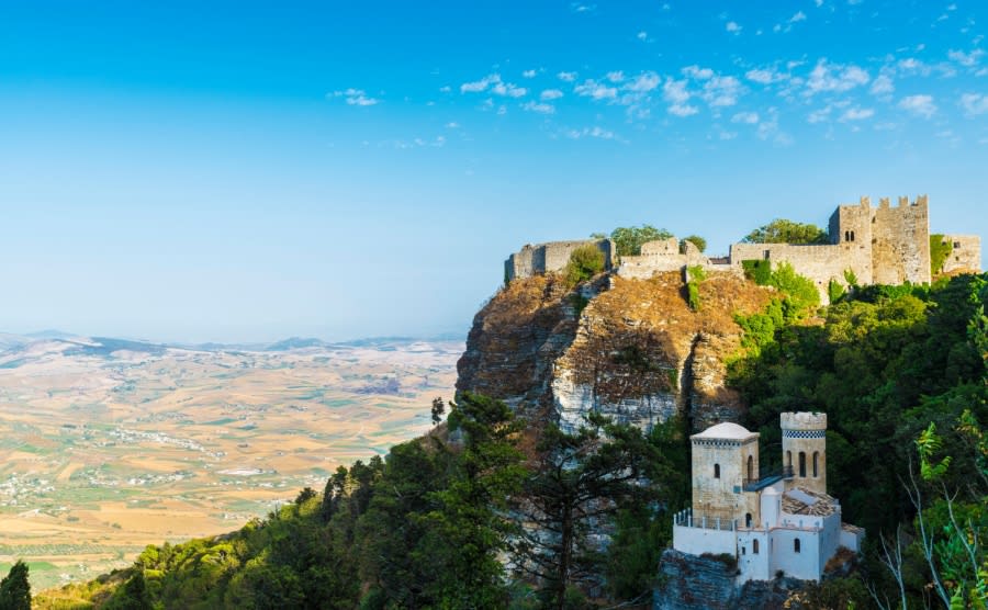 The castle above the medieval village of Erice, Sicily