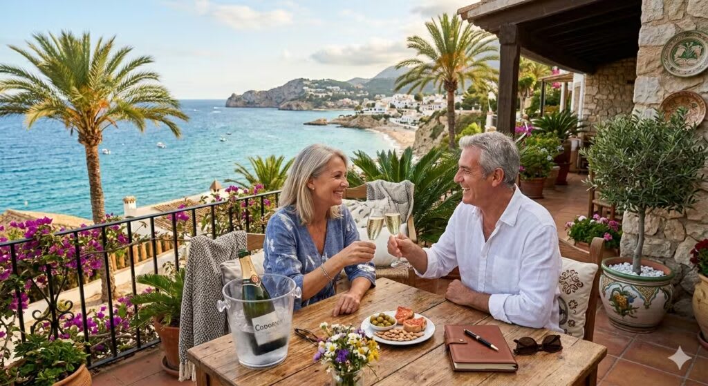 Couple celebrating in Spain