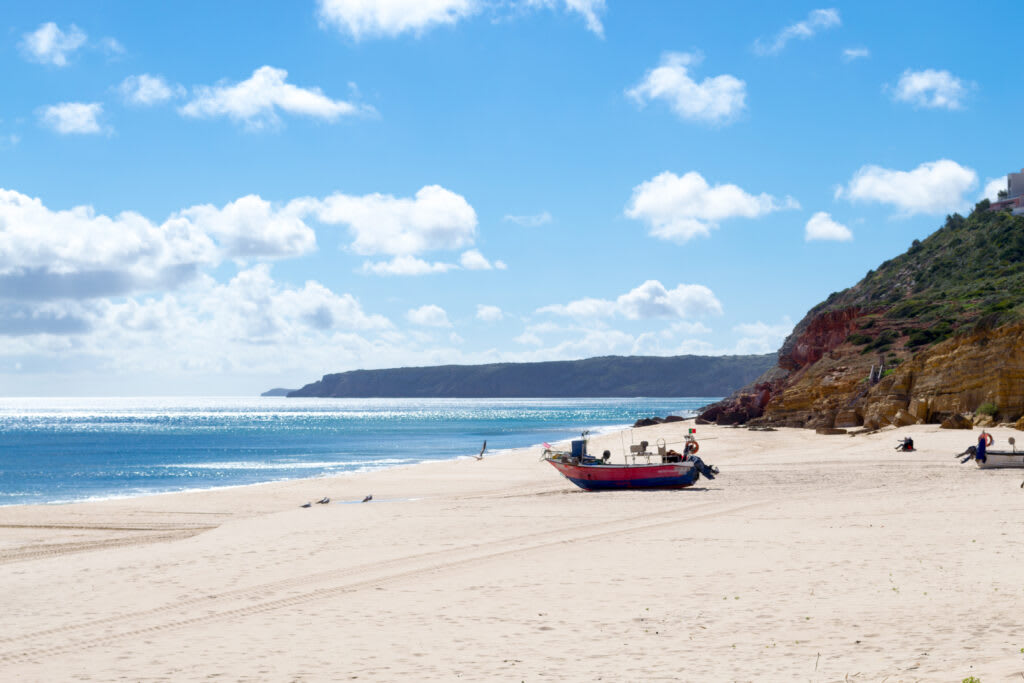 Fishing boat on a beach