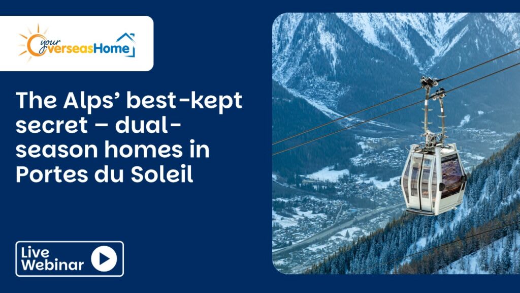 Webinar title about buying property in Portes du Soleil