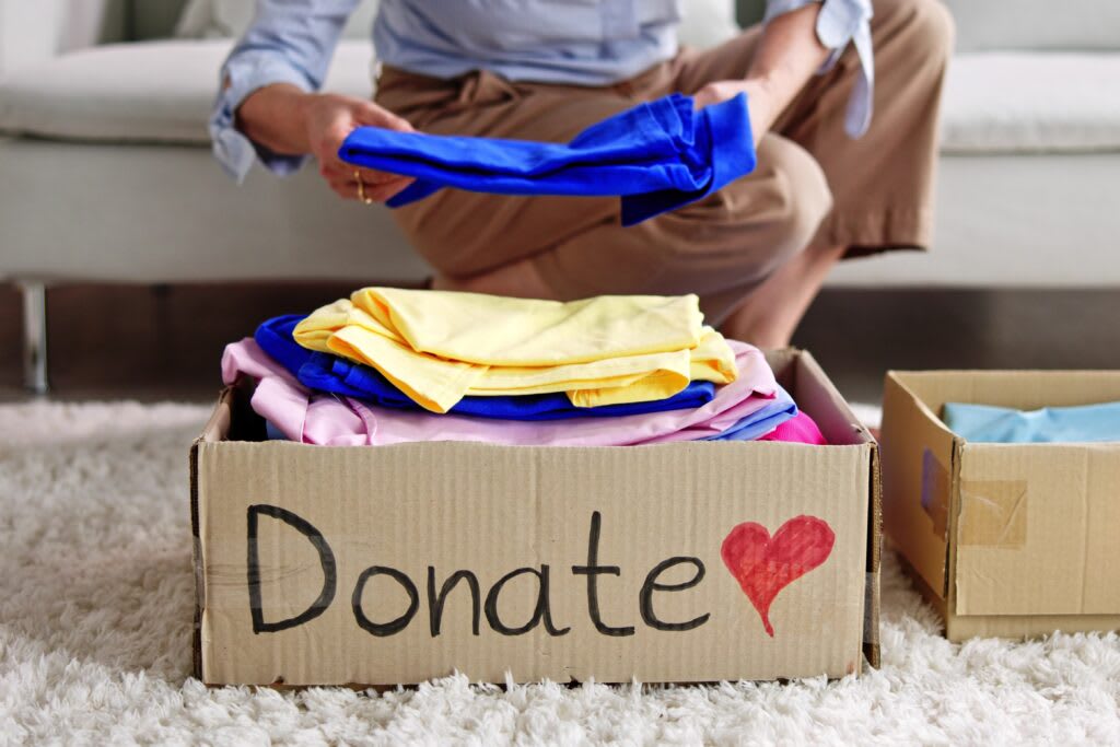 Person donating clothes