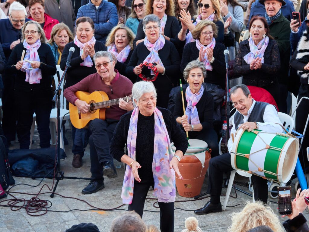 People singing and playing instruments in Jerez