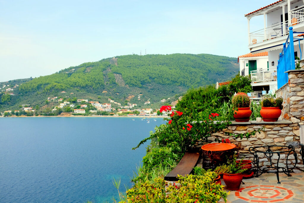 View from an apartment balcony in Skiathos, Sporades Islands