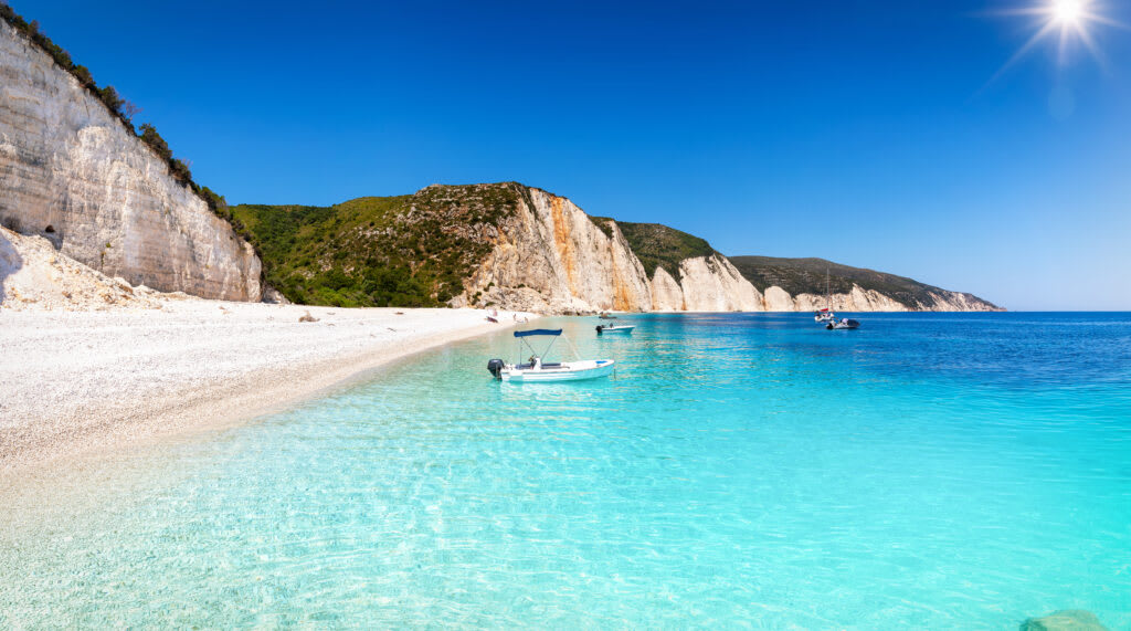 Beach on the water at Fteri Beach, Kefalonia